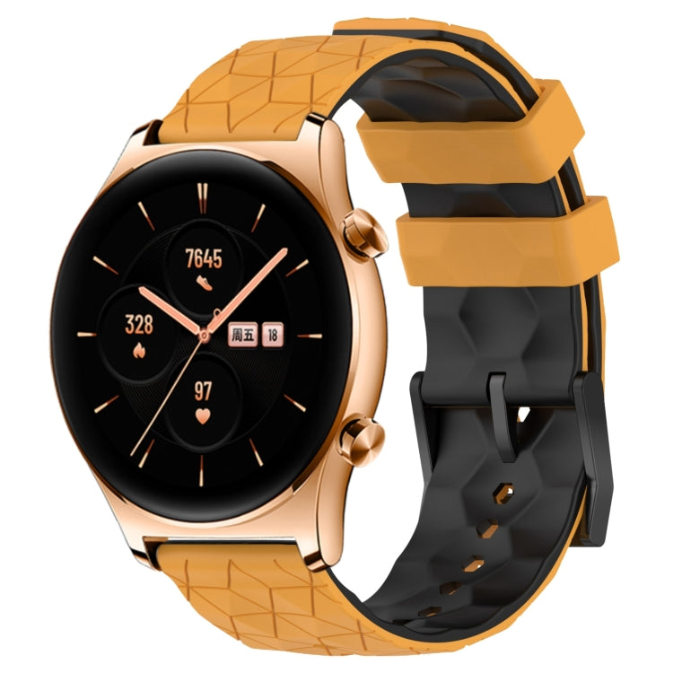 For Honor Watch GS 3 22mm Football Pattern Two-Color Silicone Watch Band