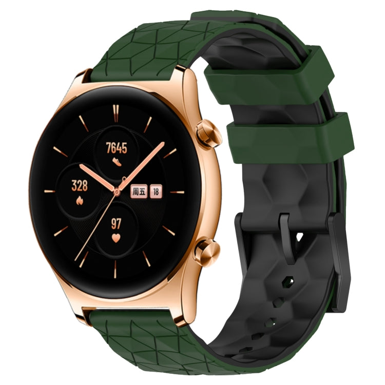 For Honor Watch GS 3 22mm Football Pattern Two-Color Silicone Watch Band