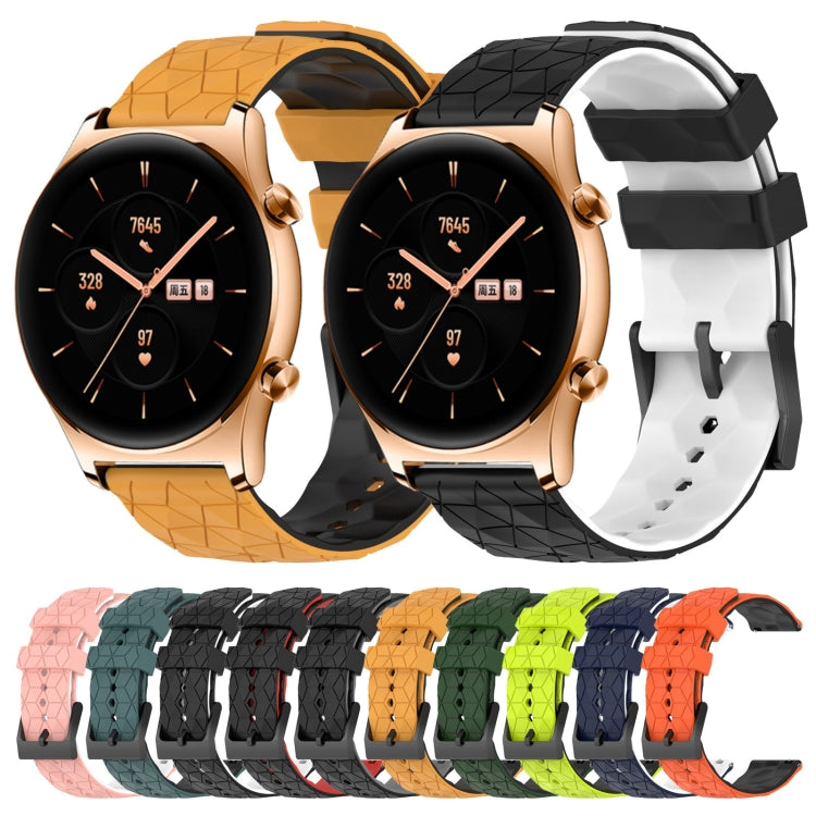 For Honor Watch GS 3 22mm Football Pattern Two-Color Silicone Watch Band