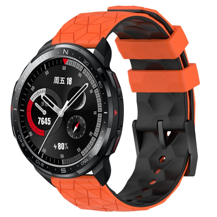 For Honor Watch GS Pro 22mm Football Pattern Two-Color Silicone Watch Band