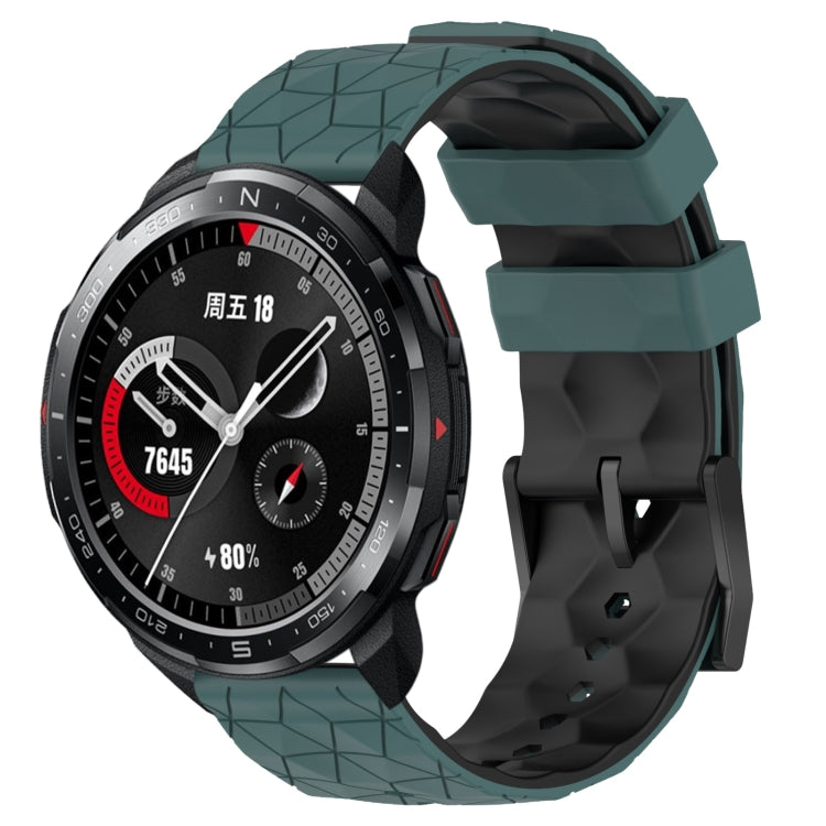 For Honor Watch GS Pro 22mm Football Pattern Two-Color Silicone Watch Band