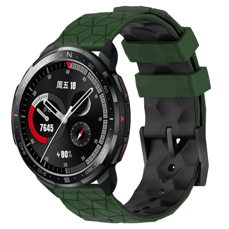 For Honor Watch GS Pro 22mm Football Pattern Two-Color Silicone Watch Band