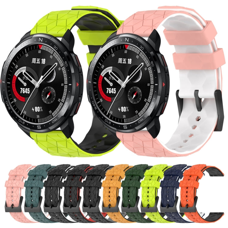 For Honor Watch GS Pro 22mm Football Pattern Two-Color Silicone Watch Band