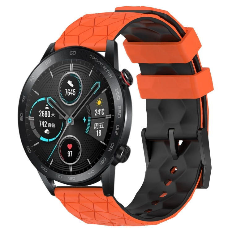 For Honor Magic Watch 2 46mm 22mm Football Pattern Two-Color Silicone Watch Band