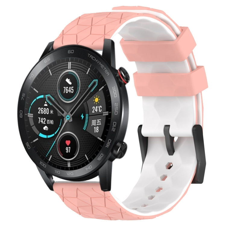 For Honor Magic Watch 2 46mm 22mm Football Pattern Two-Color Silicone Watch Band