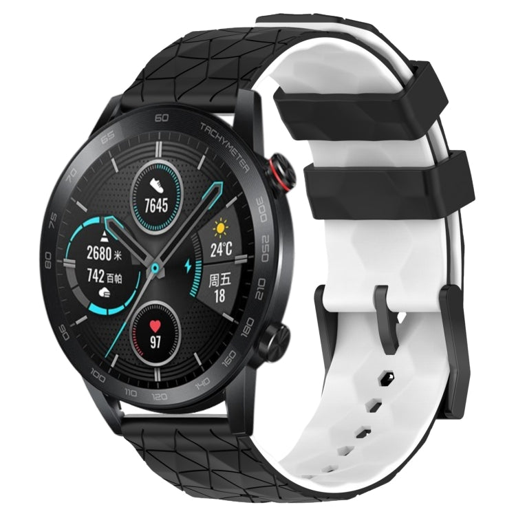 For Honor Magic Watch 2 46mm 22mm Football Pattern Two-Color Silicone Watch Band