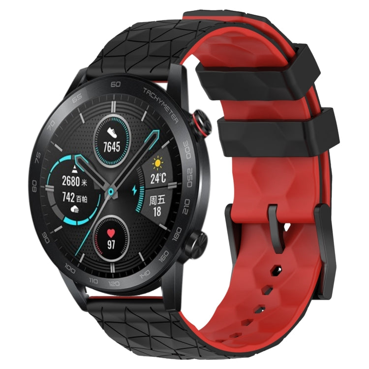 For Honor Magic Watch 2 46mm 22mm Football Pattern Two-Color Silicone Watch Band