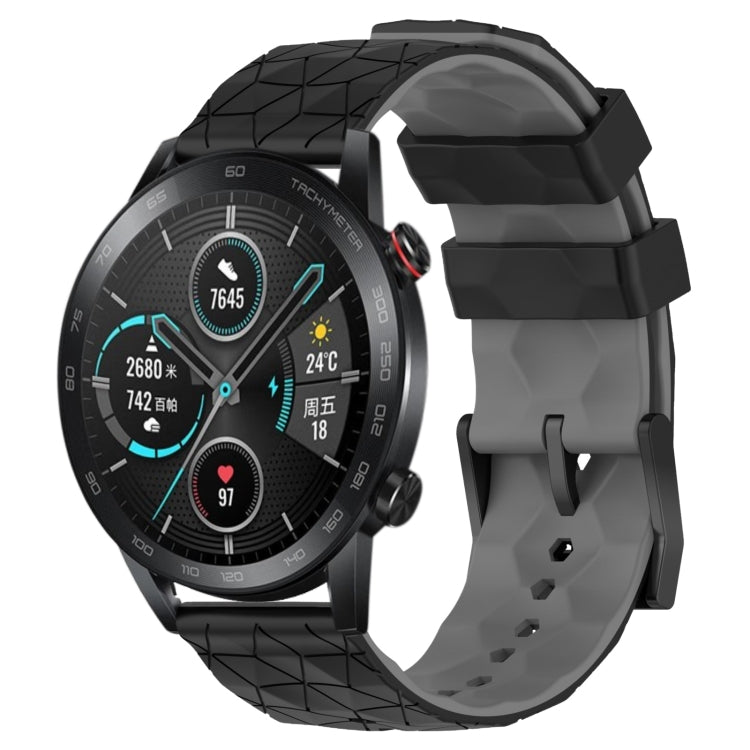 For Honor Magic Watch 2 46mm 22mm Football Pattern Two-Color Silicone Watch Band