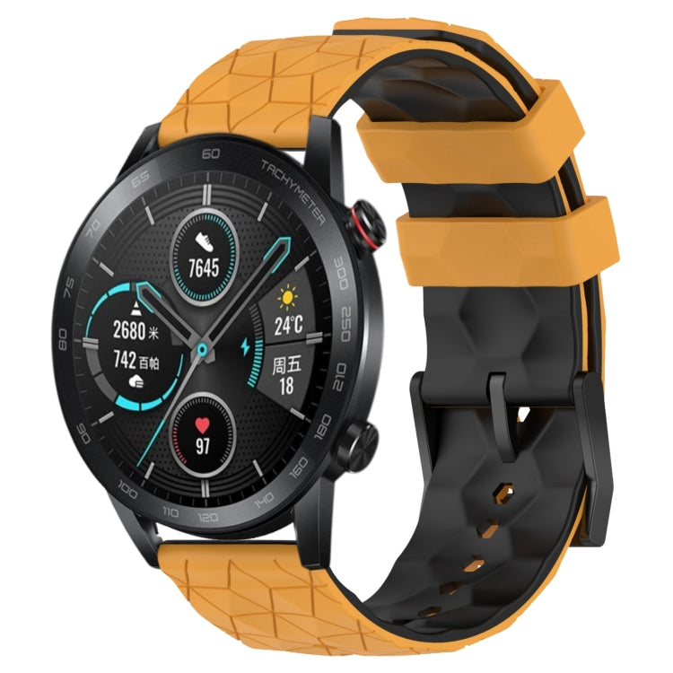 For Honor Magic Watch 2 46mm 22mm Football Pattern Two-Color Silicone Watch Band