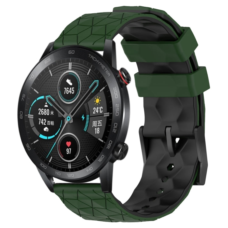 For Honor Magic Watch 2 46mm 22mm Football Pattern Two-Color Silicone Watch Band
