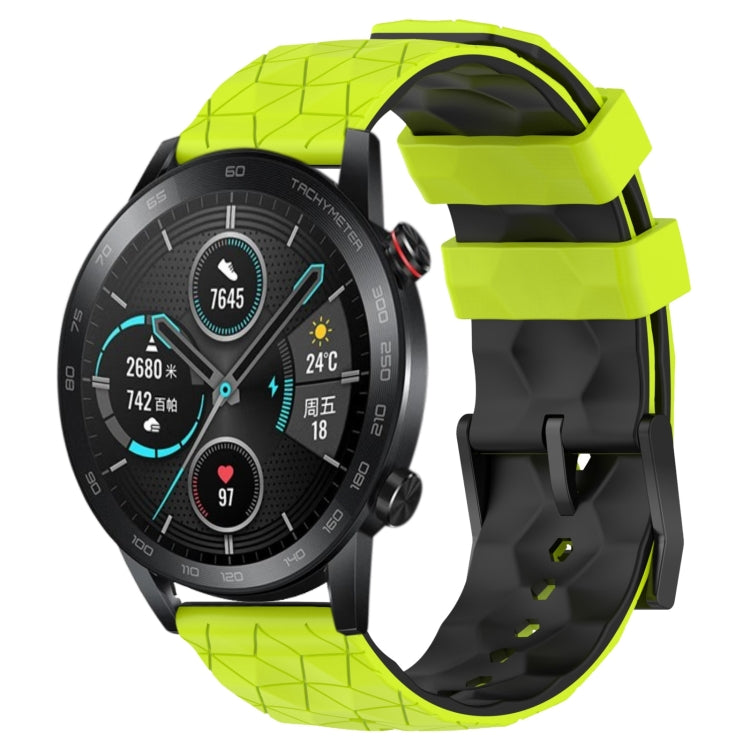 For Honor Magic Watch 2 46mm 22mm Football Pattern Two-Color Silicone Watch Band