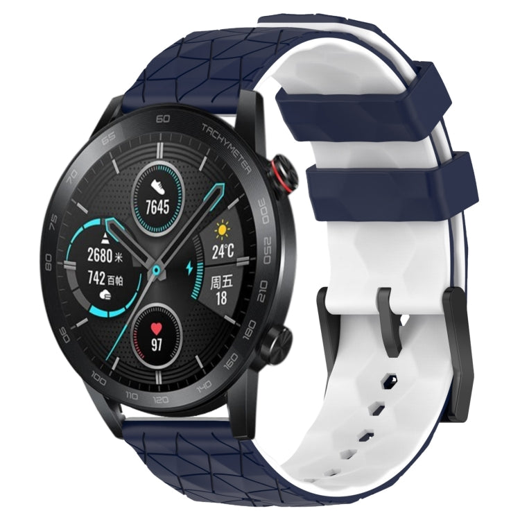 For Honor Magic Watch 2 46mm 22mm Football Pattern Two-Color Silicone Watch Band