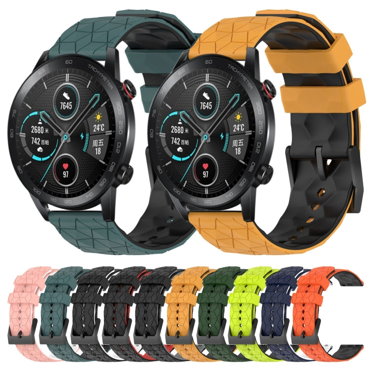 For Honor Magic Watch 2 46mm 22mm Football Pattern Two-Color Silicone Watch Band