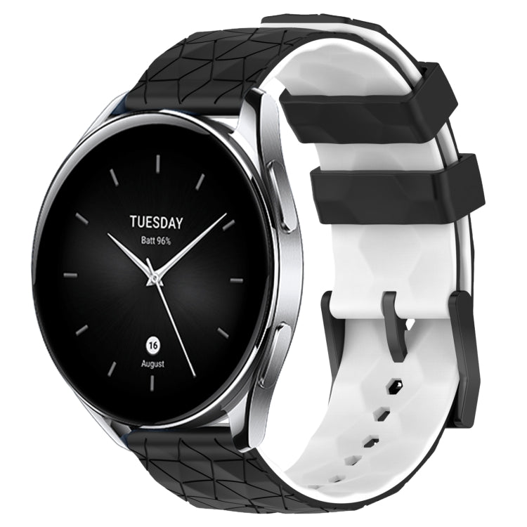 For Xiaomi MI Watch S2 22mm Football Pattern Two-Color Silicone Watch Band