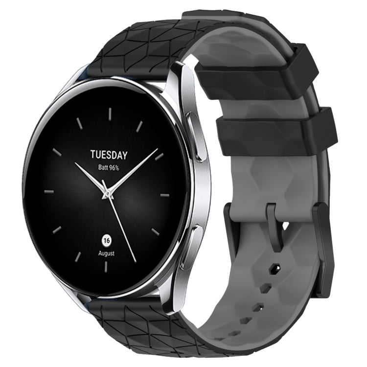 For Xiaomi MI Watch S2 22mm Football Pattern Two-Color Silicone Watch Band