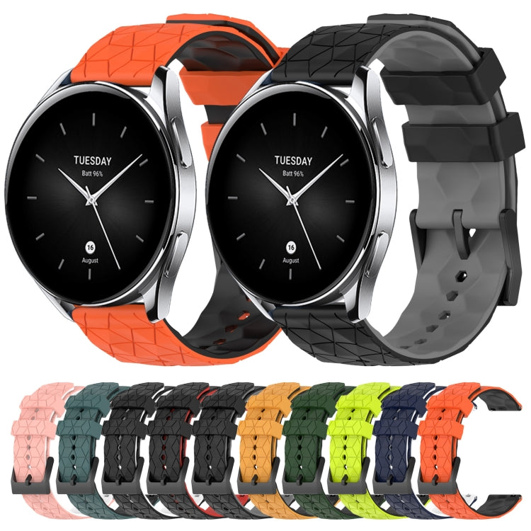For Xiaomi MI Watch S2 22mm Football Pattern Two-Color Silicone Watch Band
