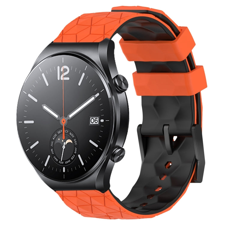 For Xiaomi MI Watch S1 22mm Football Pattern Two-Color Silicone Watch Band