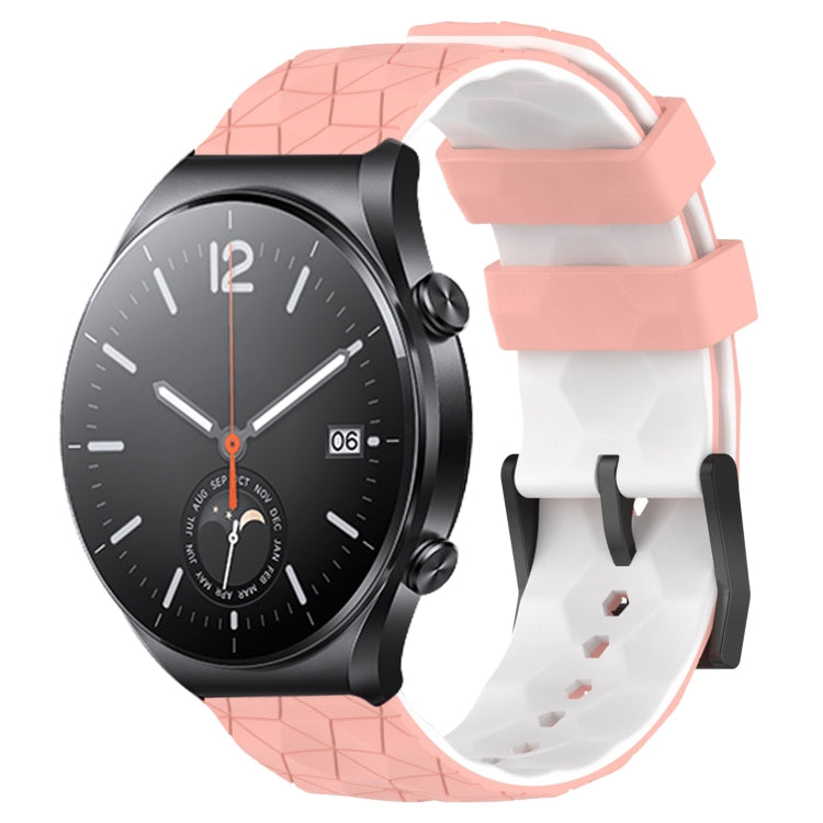 For Xiaomi MI Watch S1 22mm Football Pattern Two-Color Silicone Watch Band
