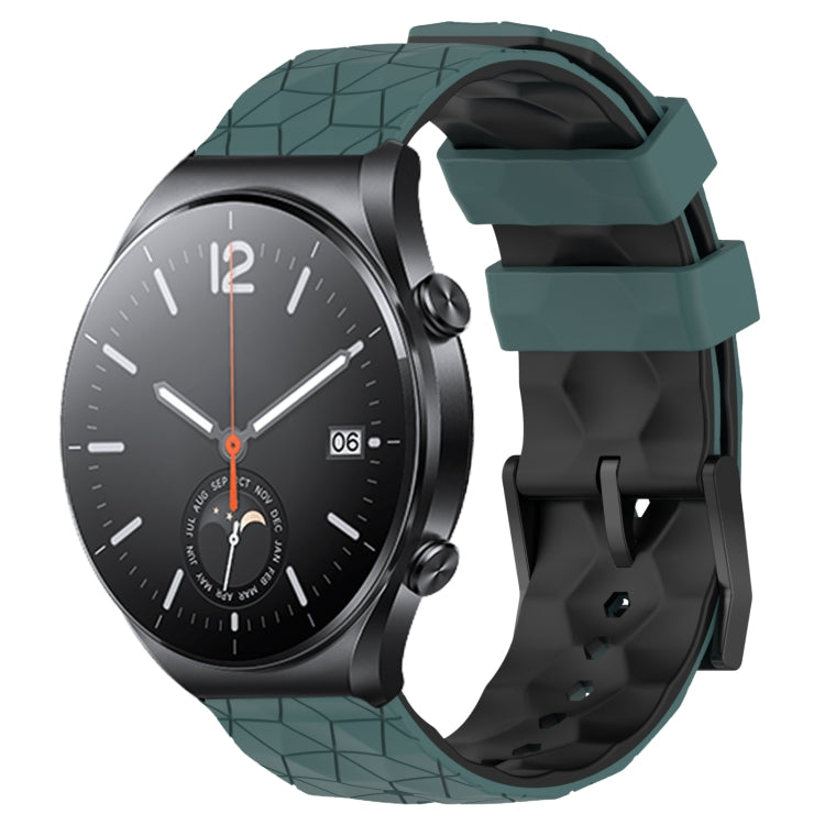 For Xiaomi MI Watch S1 22mm Football Pattern Two-Color Silicone Watch Band