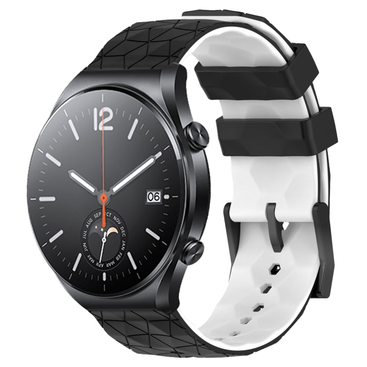 For Xiaomi MI Watch S1 22mm Football Pattern Two-Color Silicone Watch Band