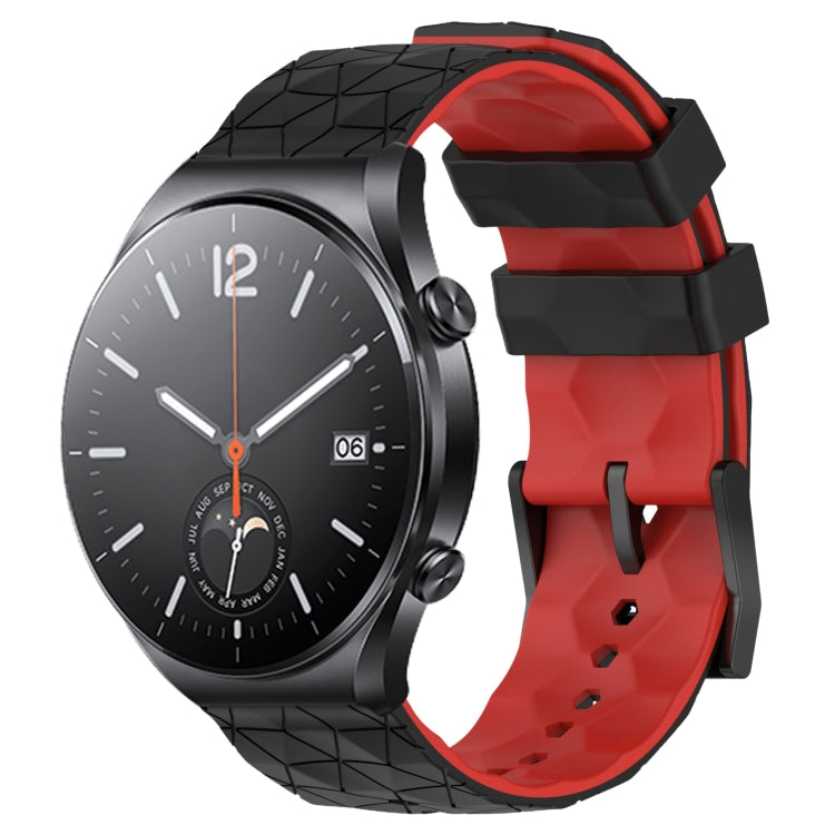 For Xiaomi MI Watch S1 22mm Football Pattern Two-Color Silicone Watch Band