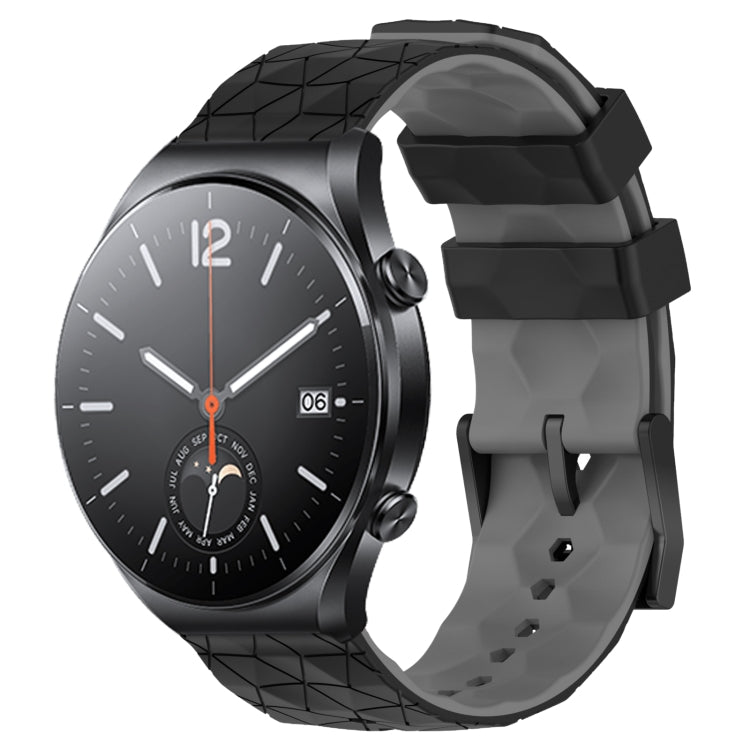 For Xiaomi MI Watch S1 22mm Football Pattern Two-Color Silicone Watch Band