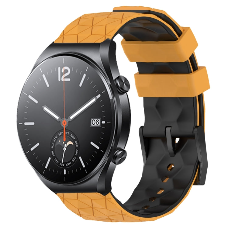 For Xiaomi MI Watch S1 22mm Football Pattern Two-Color Silicone Watch Band