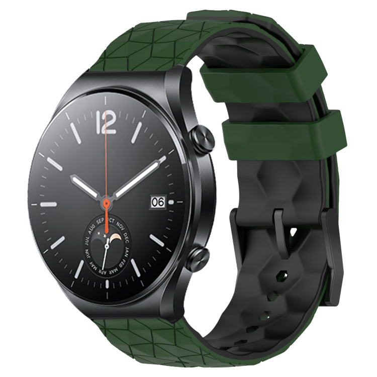 For Xiaomi MI Watch S1 22mm Football Pattern Two-Color Silicone Watch Band