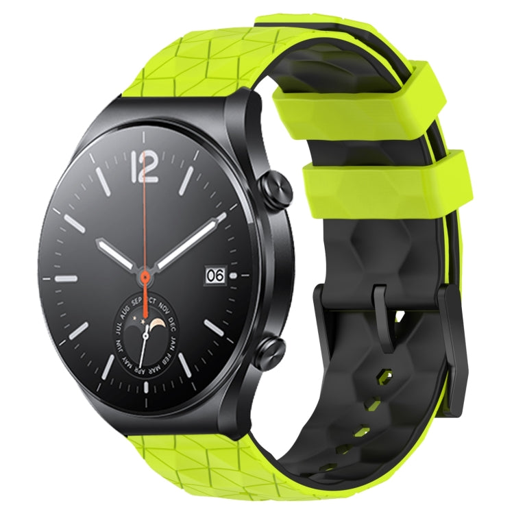 For Xiaomi MI Watch S1 22mm Football Pattern Two-Color Silicone Watch Band
