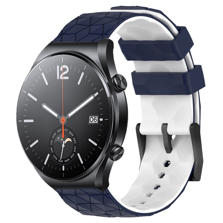 For Xiaomi MI Watch S1 22mm Football Pattern Two-Color Silicone Watch Band