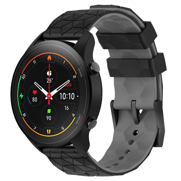 For Xiaomi MI Watch S1 Pro 22mm Football Pattern Two-Color Silicone Watch Band