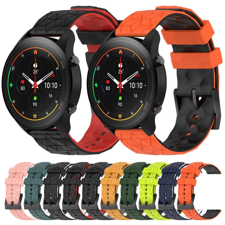 For Xiaomi MI Watch S1 Pro 22mm Football Pattern Two-Color Silicone Watch Band
