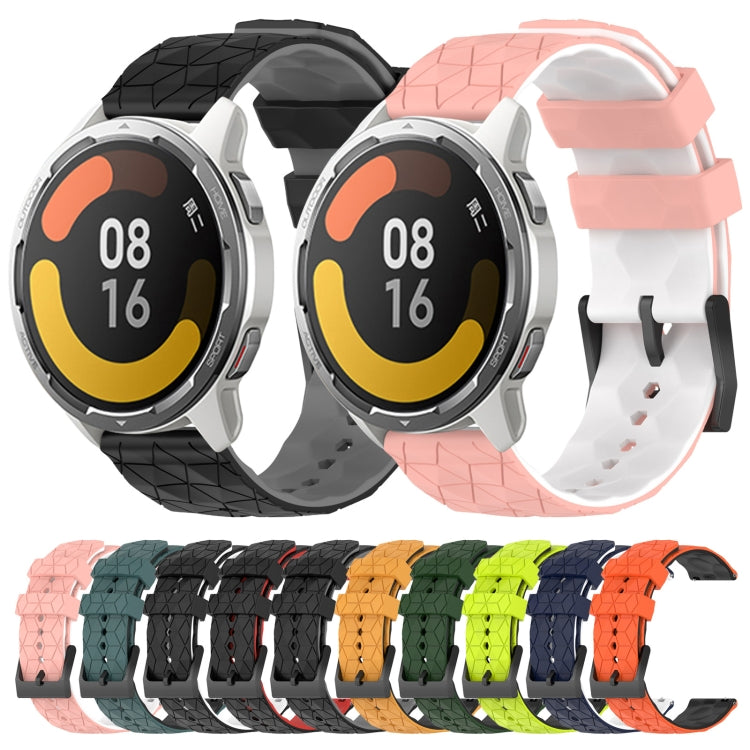 For Xiaomi MI Watch Color 2 22mm Football Pattern Two-Color Silicone Watch Band