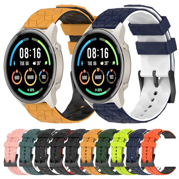 For Xiaomi MI Watch Sport 22mm Football Pattern Two-Color Silicone Watch Band