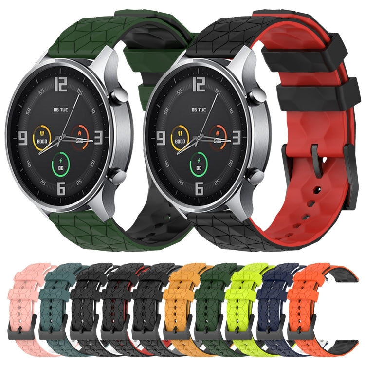 For Xiaomi MI Watch Color 22mm Football Pattern Two-Color Silicone Watch Band