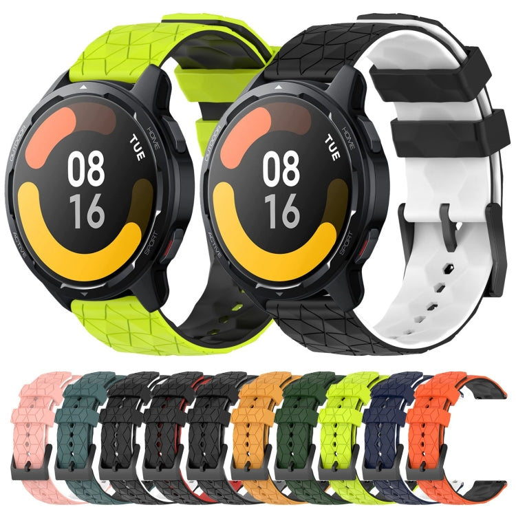 For Xiaomi MI Watch S1 Active 22mm Football Pattern Two-Color Silicone Watch Band