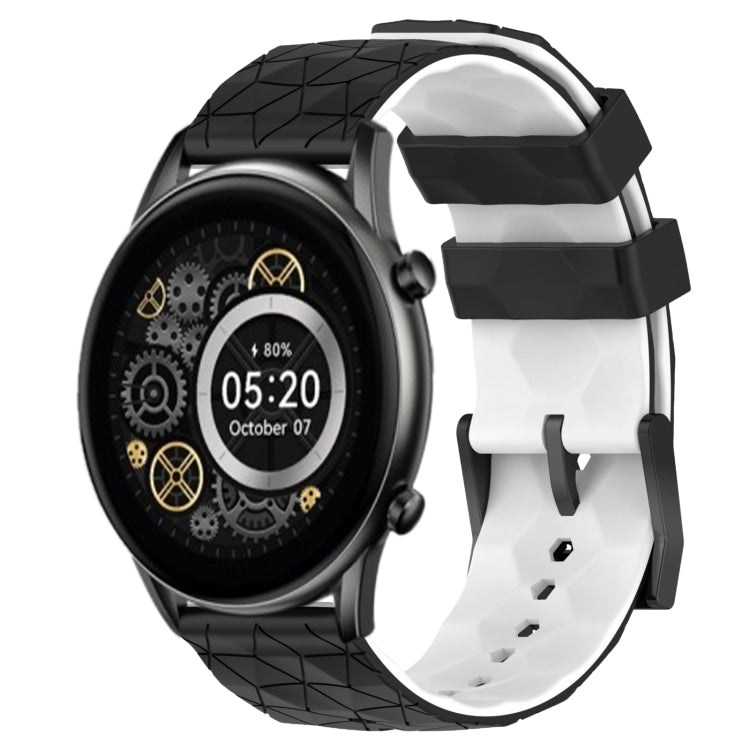 For Xiaomi Haylou RT2 LS10 22mm Football Pattern Two-Color Silicone Watch Band