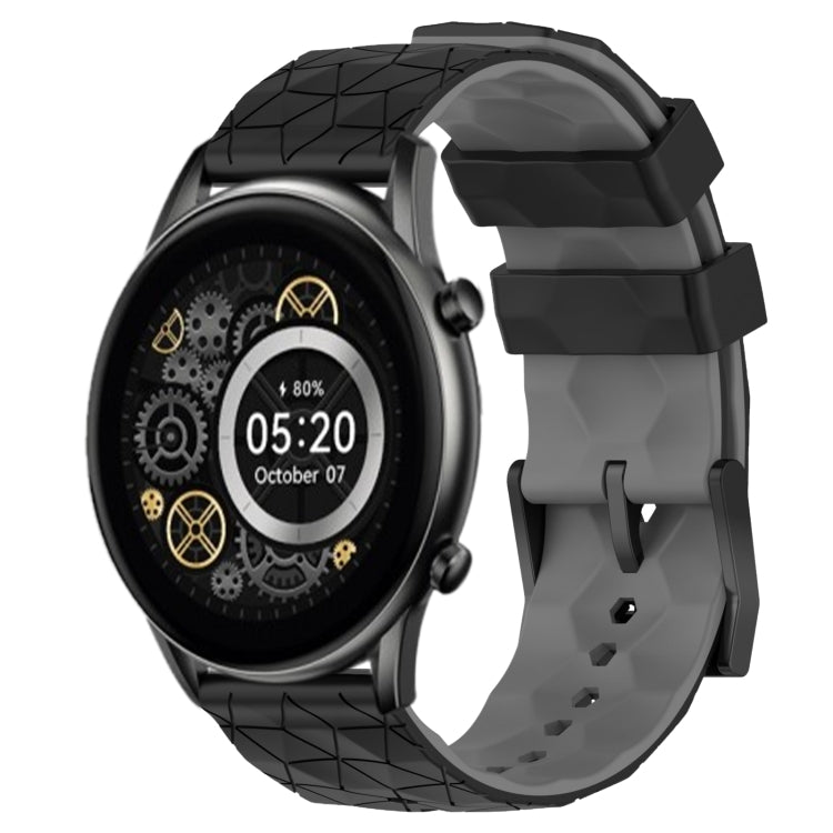 For Xiaomi Haylou RT2 LS10 22mm Football Pattern Two-Color Silicone Watch Band