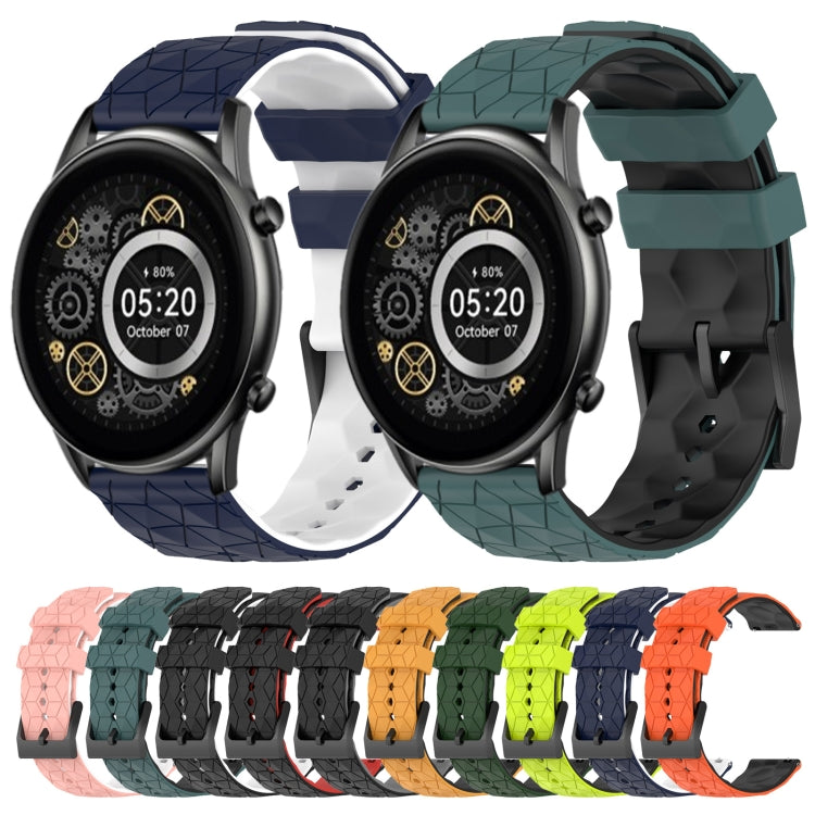 For Xiaomi Haylou RT2 LS10 22mm Football Pattern Two-Color Silicone Watch Band