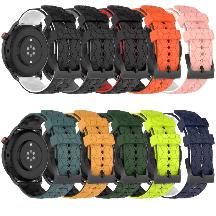 For Xiaomi Haylou RT2 LS10 22mm Football Pattern Two-Color Silicone Watch Band