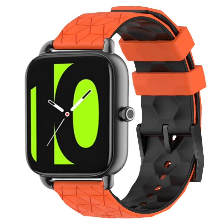 For Xiaomi Haylou RS4 LS12 22mm Football Pattern Two-Color Silicone Watch Band