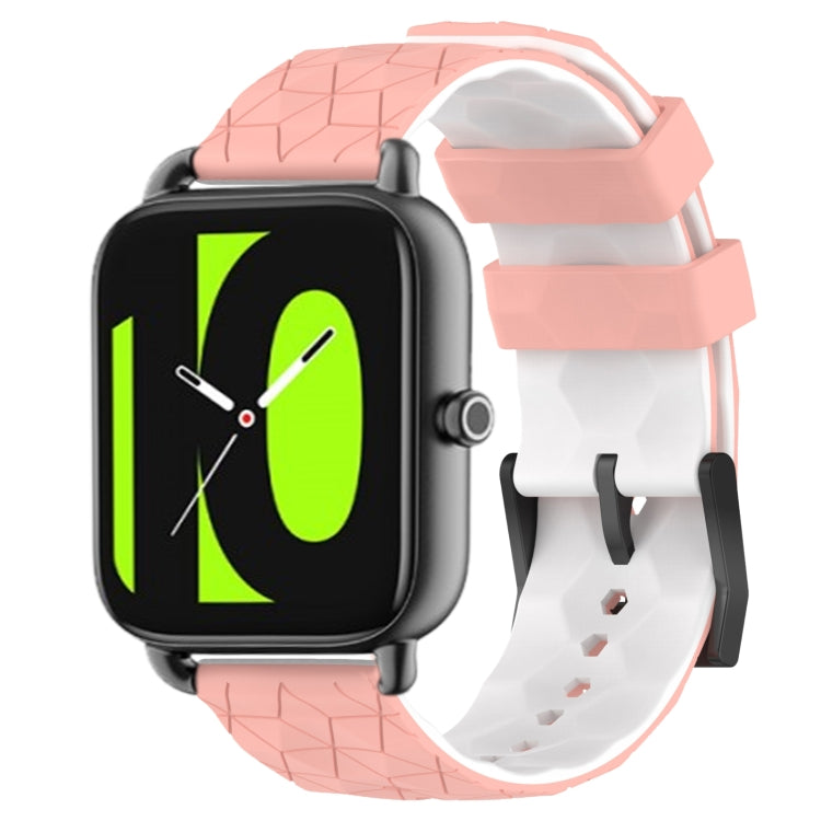 For Xiaomi Haylou RS4 LS12 22mm Football Pattern Two-Color Silicone Watch Band