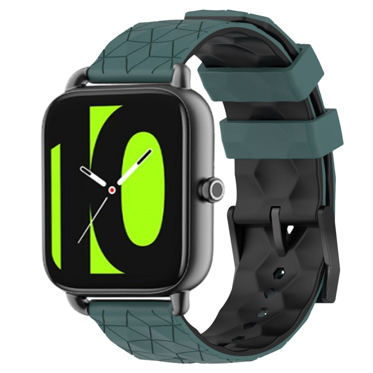 For Xiaomi Haylou RS4 LS12 22mm Football Pattern Two-Color Silicone Watch Band
