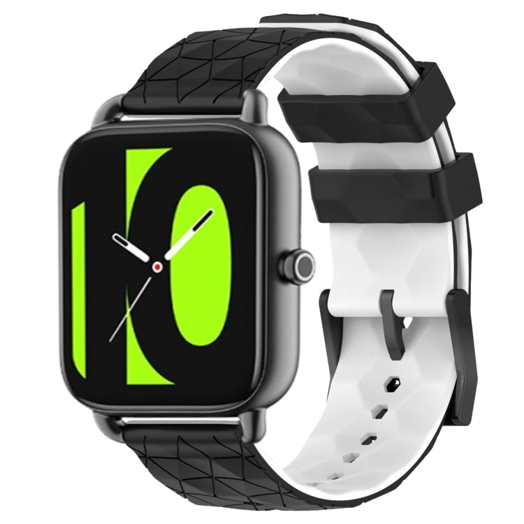 For Xiaomi Haylou RS4 LS12 22mm Football Pattern Two-Color Silicone Watch Band