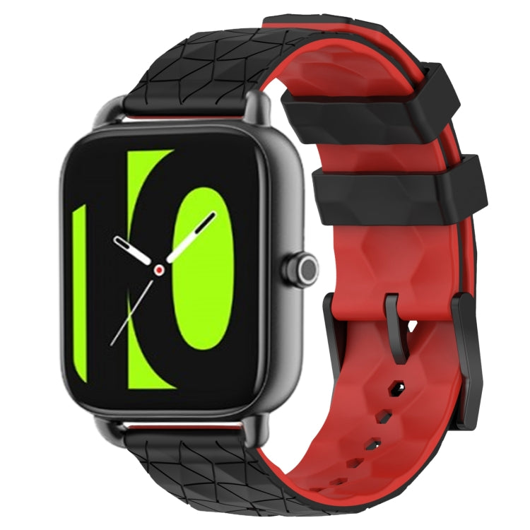 For Xiaomi Haylou RS4 LS12 22mm Football Pattern Two-Color Silicone Watch Band