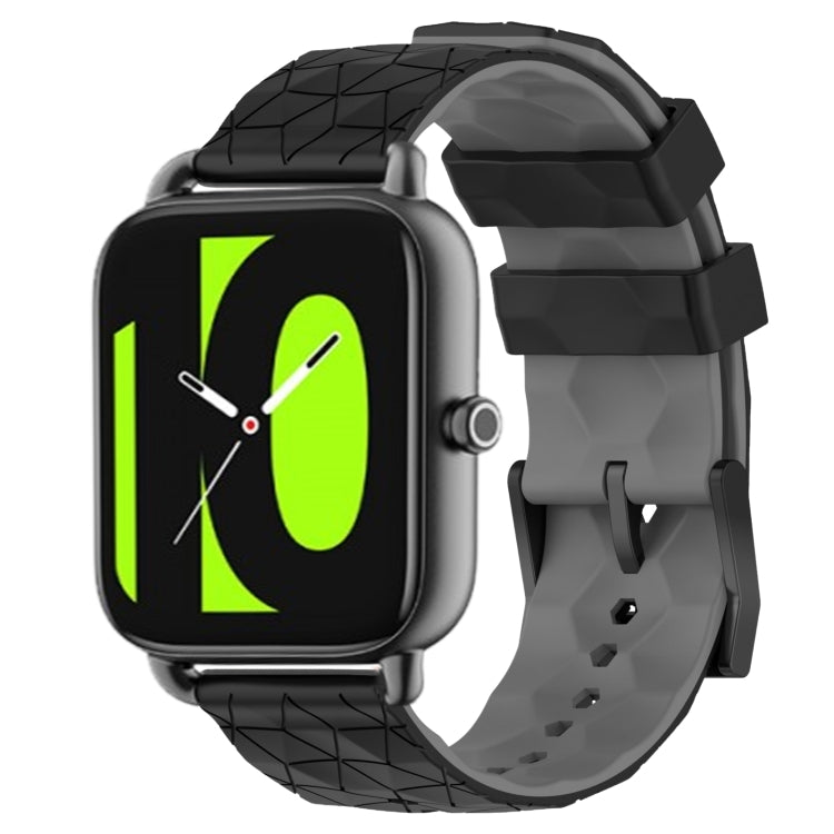 For Xiaomi Haylou RS4 LS12 22mm Football Pattern Two-Color Silicone Watch Band