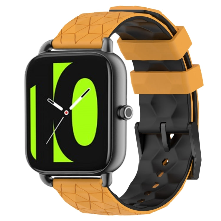 For Xiaomi Haylou RS4 LS12 22mm Football Pattern Two-Color Silicone Watch Band