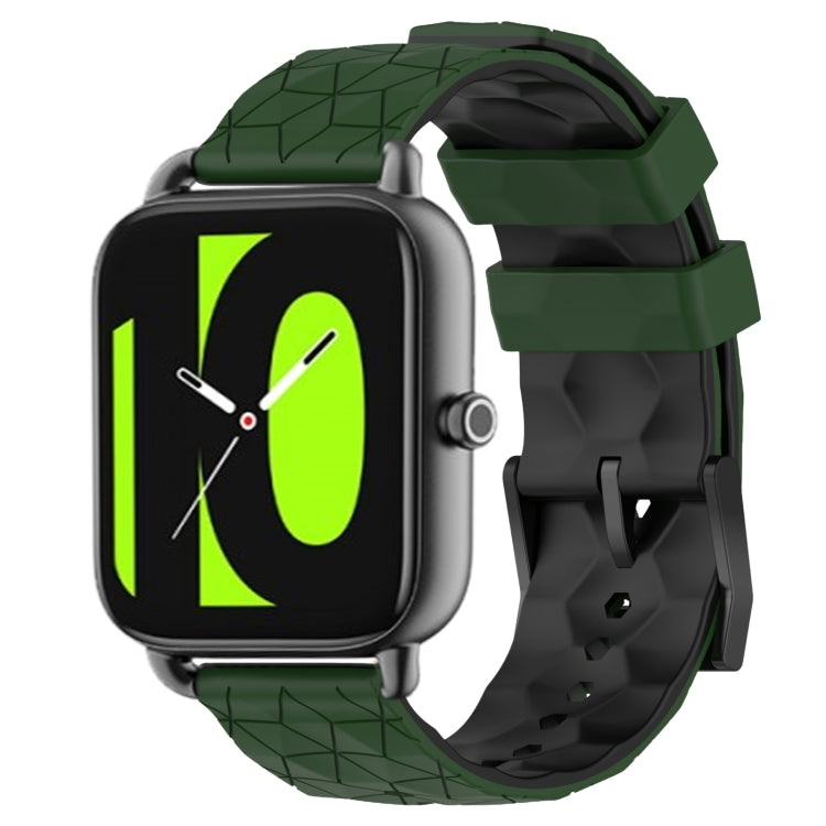 For Xiaomi Haylou RS4 LS12 22mm Football Pattern Two-Color Silicone Watch Band