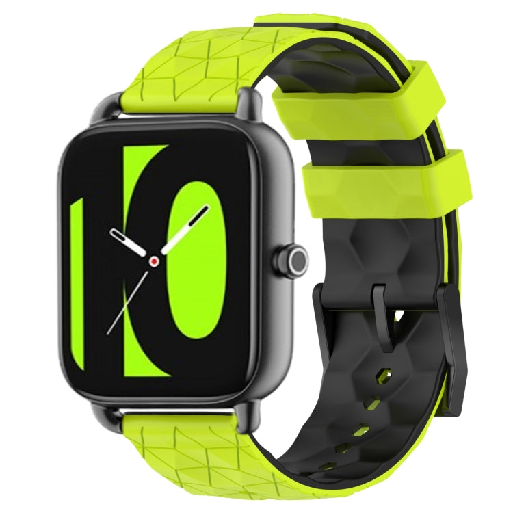 For Xiaomi Haylou RS4 LS12 22mm Football Pattern Two-Color Silicone Watch Band