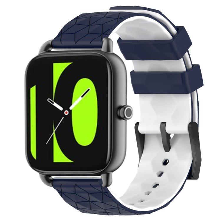 For Xiaomi Haylou RS4 LS12 22mm Football Pattern Two-Color Silicone Watch Band